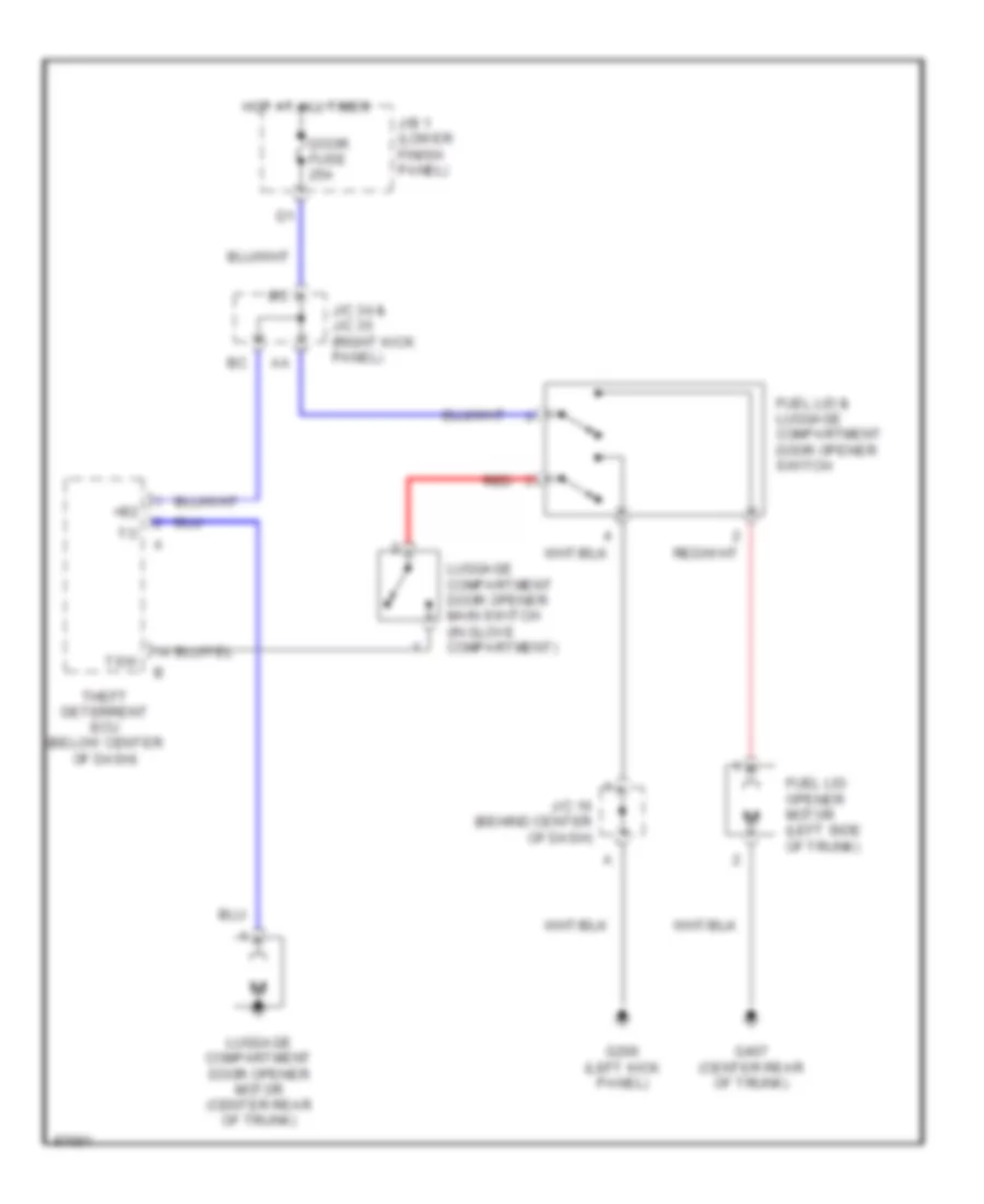 Trunk  Fuel Door Release Wiring Diagram for Lexus ES 300 1997