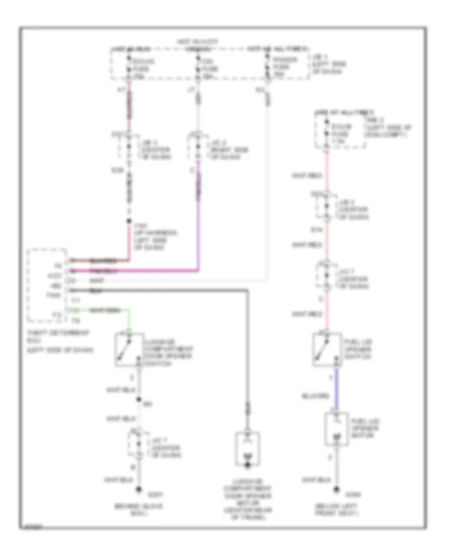 Trunk  Fuel Door Release Wiring Diagram for Lexus GS 300 1997
