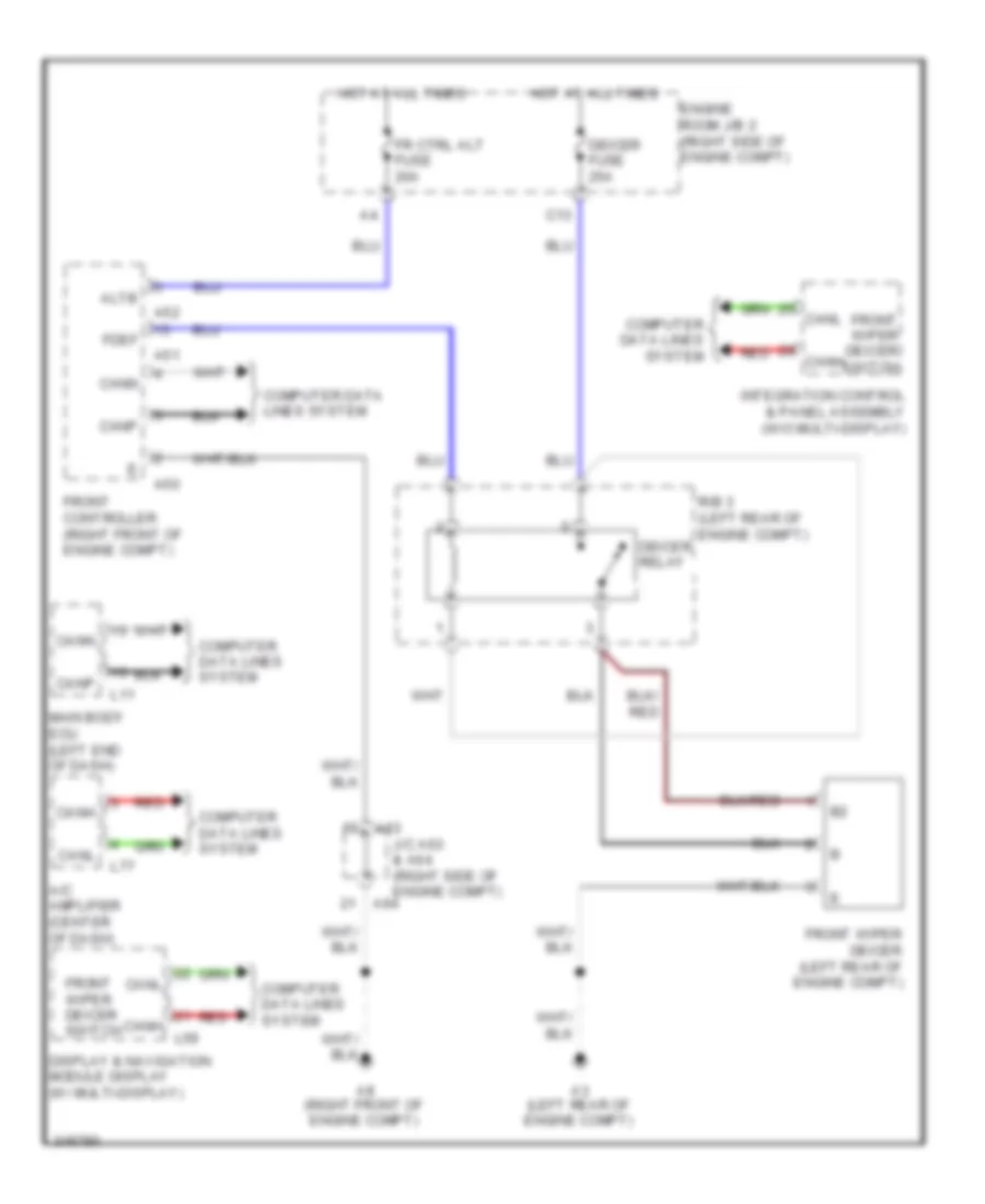 Front Deicer Wiring Diagram for Lexus LS 460 2012