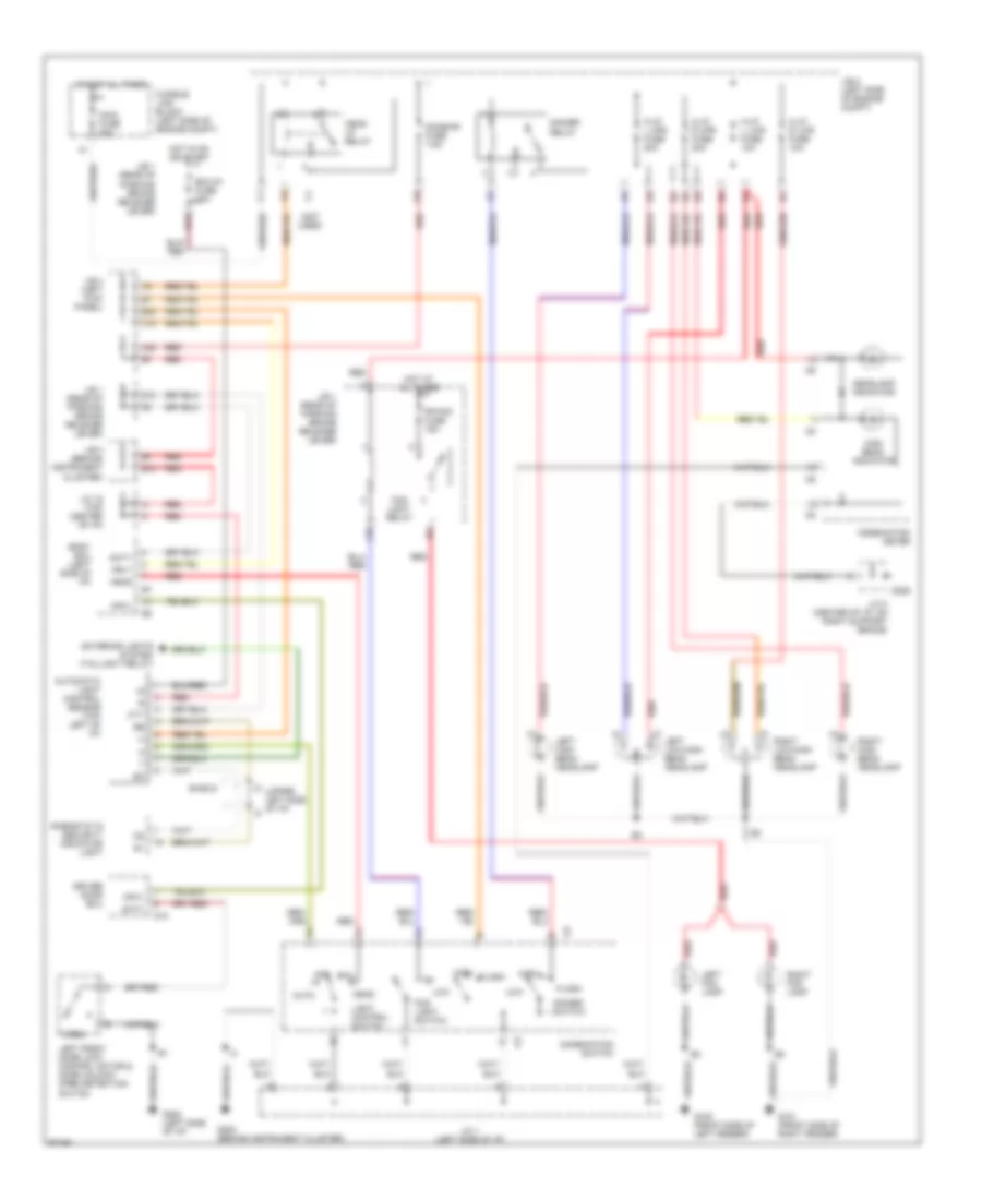 Headlight Wiring Diagram, without DRL for Lexus LS 400 1997