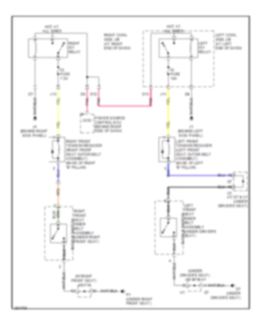 Passive Restraints Wiring Diagram for Lexus IS F 2008