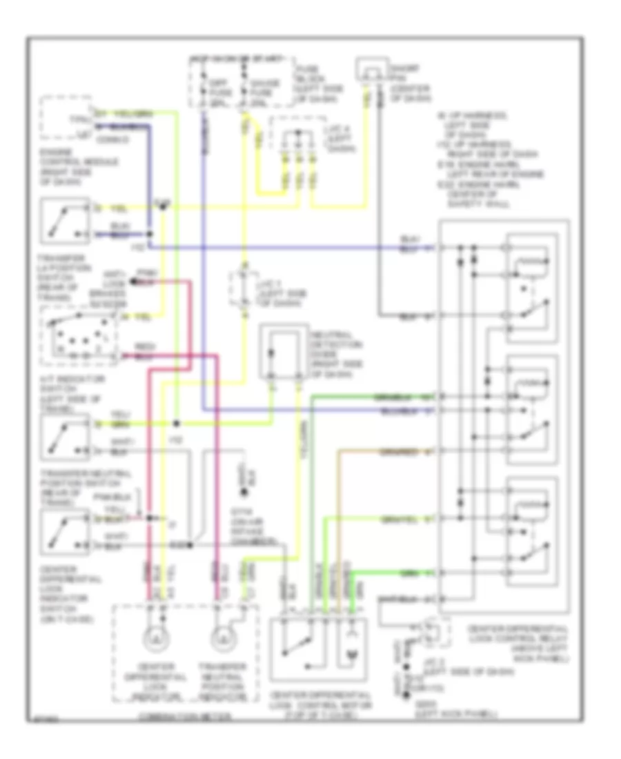Center Differential Lock Wiring Diagram for Lexus LX 450 1997