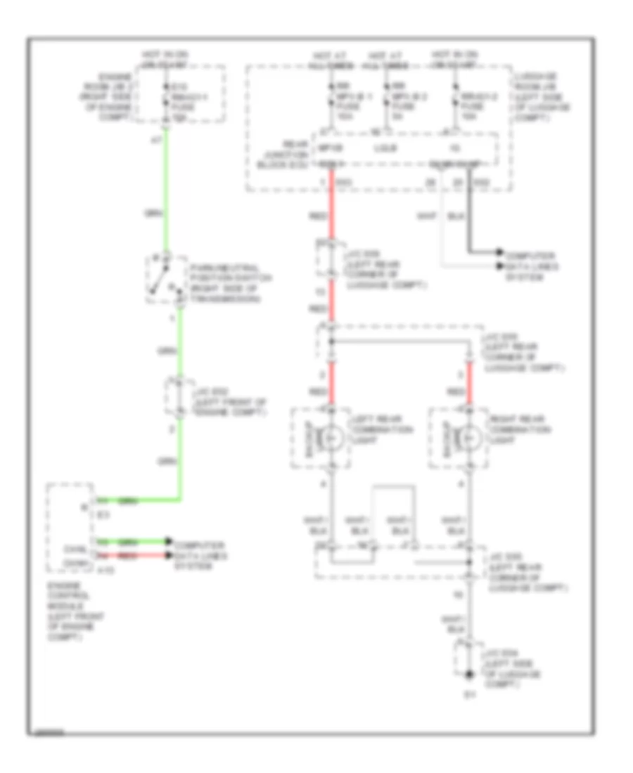 Back up Lamps Wiring Diagram for Lexus LS 460 2008