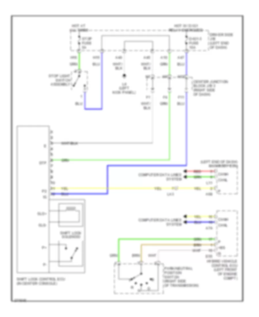 Shift Interlock Wiring Diagram for Lexus LS 600hL 2012