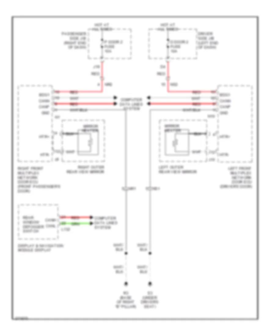 Heated Mirrors Wiring Diagram for Lexus LS 600hL 2012