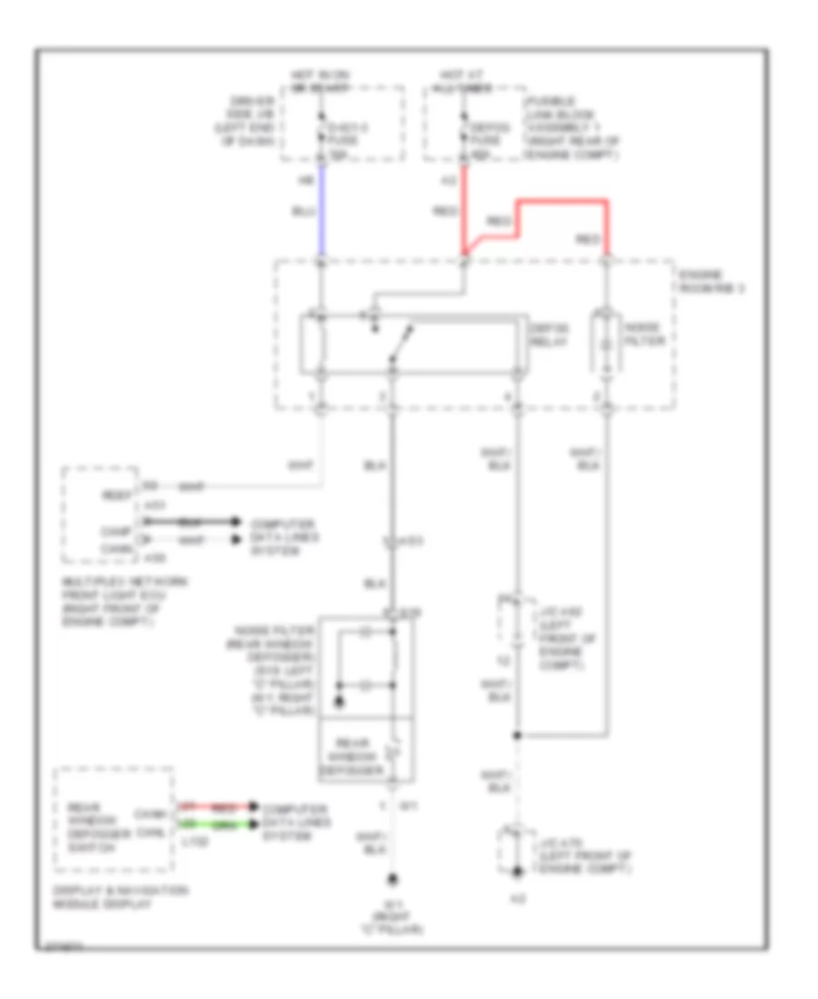 Rear Defogger Wiring Diagram for Lexus LS 600hL 2012