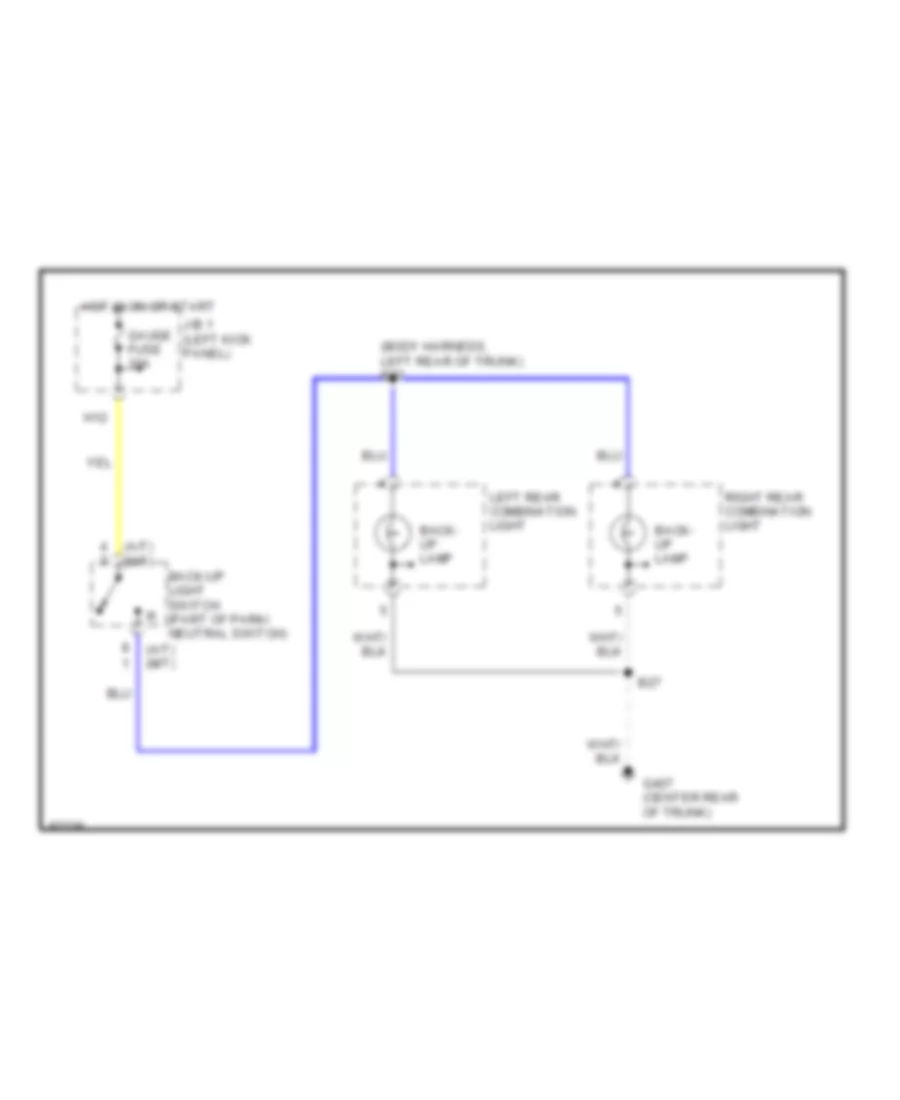 Back up Lamps Wiring Diagram for Lexus SC 400 1997