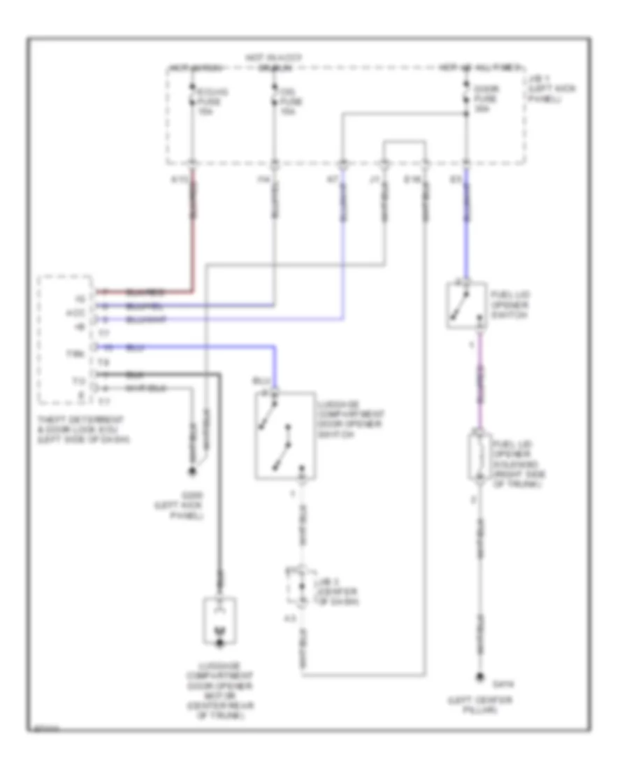 Trunk  Fuel Door Release Wiring Diagram for Lexus SC 400 1997