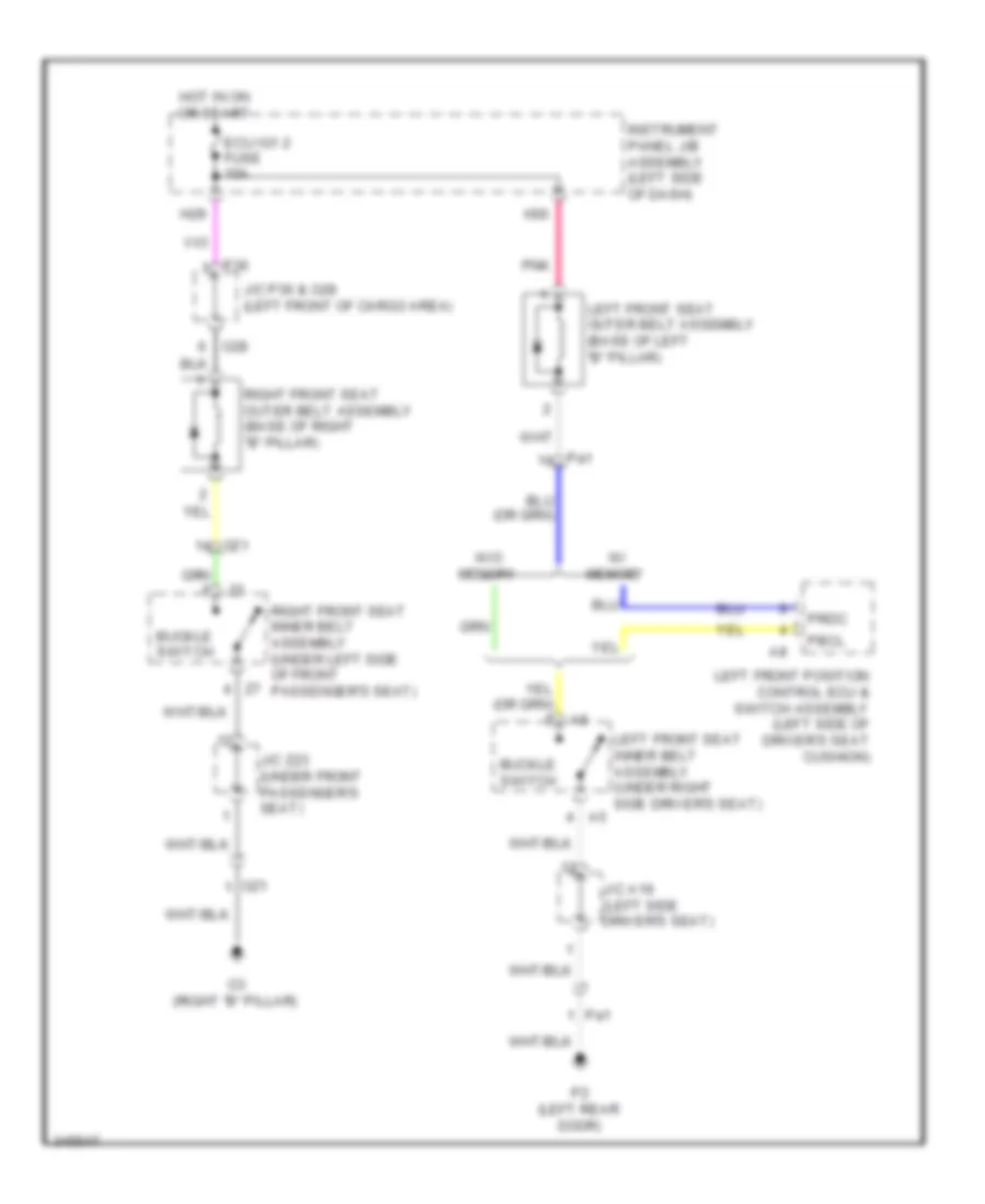 Passive Restraints Wiring Diagram for Lexus RX 350 2012