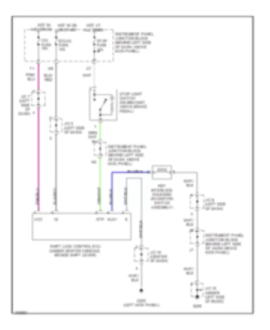 Shift Interlock Wiring Diagram for Lexus ES 300 1998