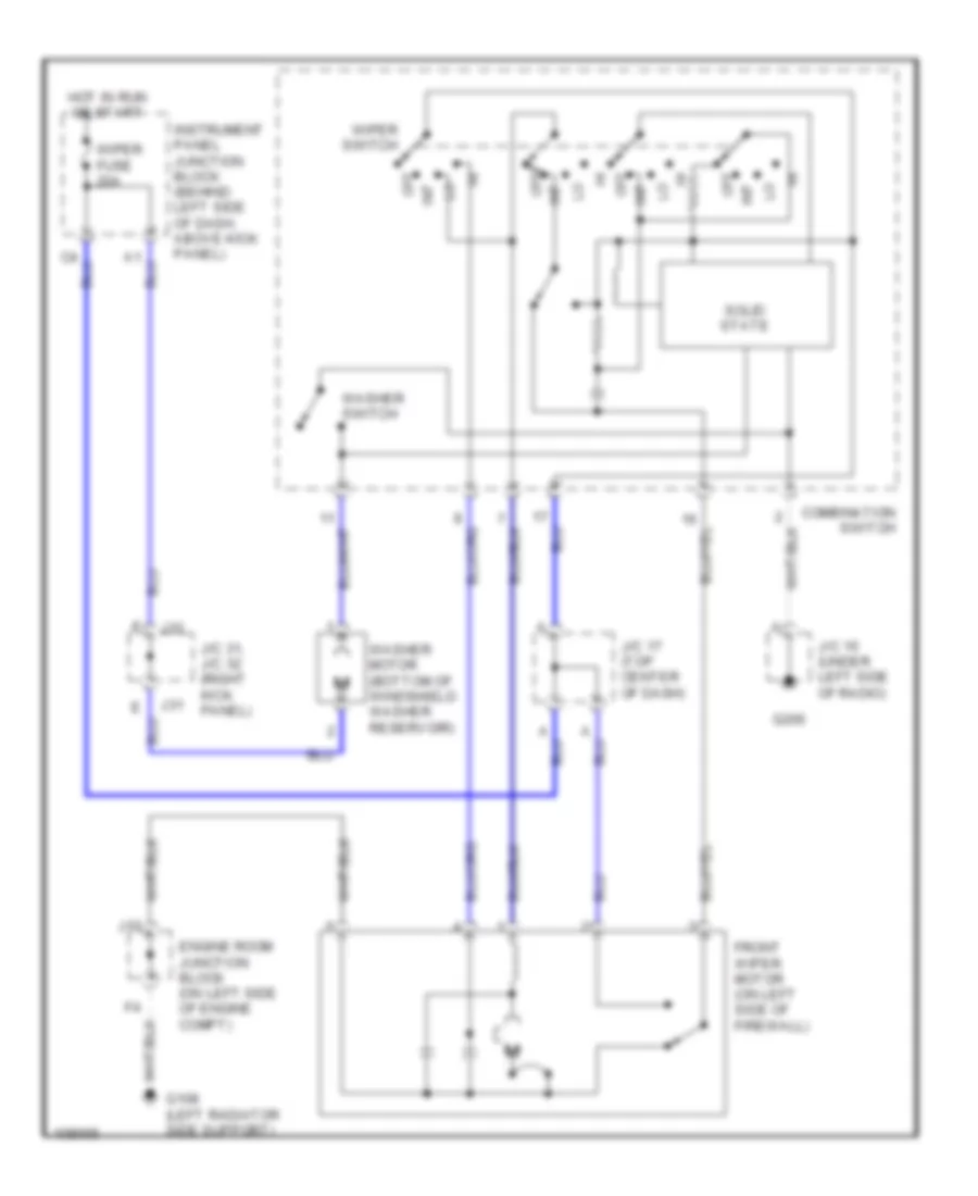 Wiper Washer Wiring Diagram for Lexus ES 300 1998