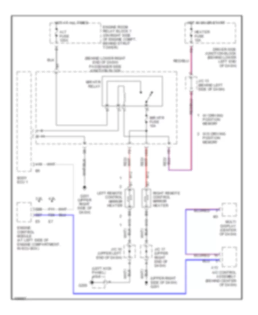 Heated Mirrors Wiring Diagram for Lexus GS 300 1998