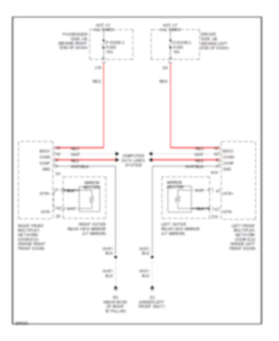 Heated Mirrors Wiring Diagram for Lexus LS 600hL 2008