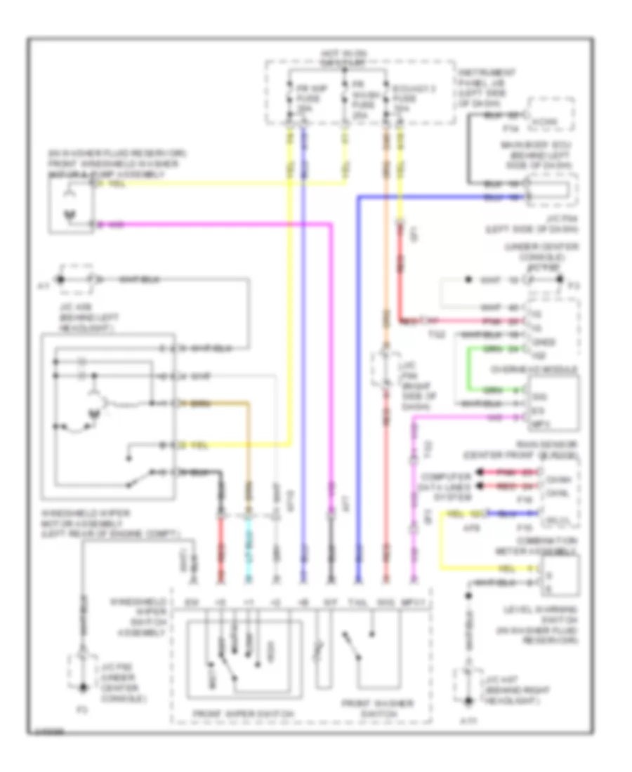Электросхема передних стеклоочистителей дворников и омывателя лобового стекла, С Авто Система Дворника для Lexus RX 450h 2012