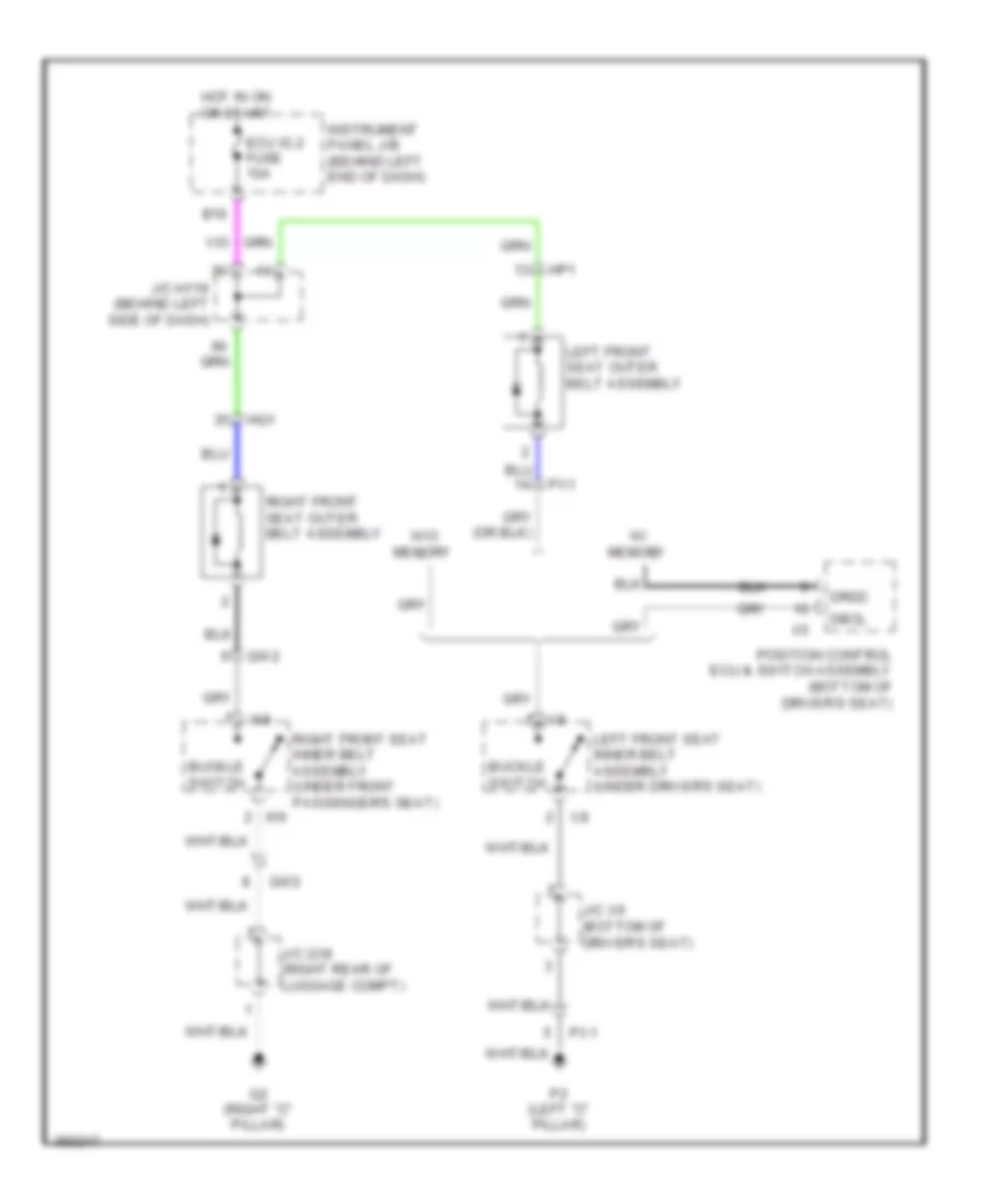 Passive Restraints Wiring Diagram for Lexus CT 200h 2013