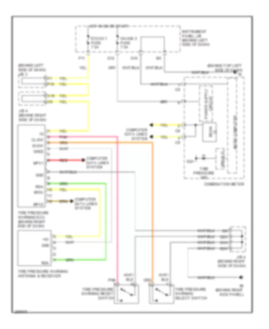 Tire Pressure Monitoring Wiring Diagram for Lexus RX 350 2008