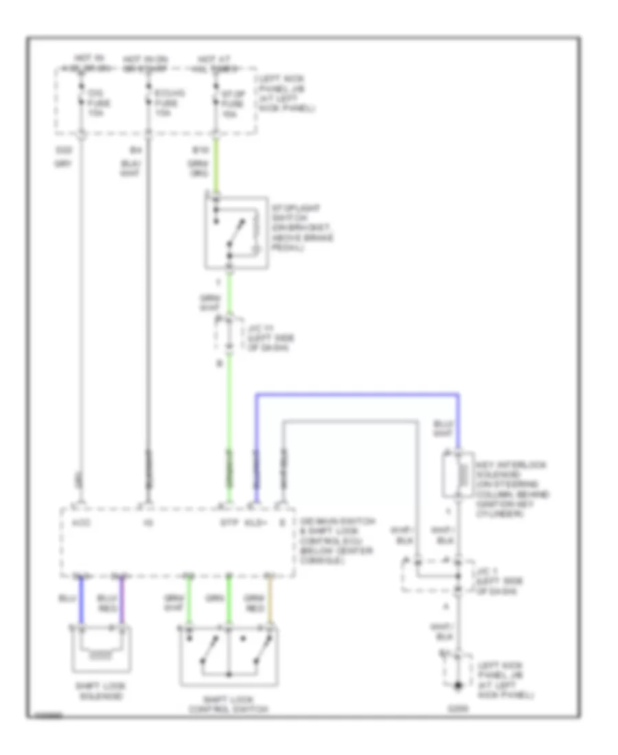 Shift Interlock Wiring Diagram for Lexus LX 470 1998