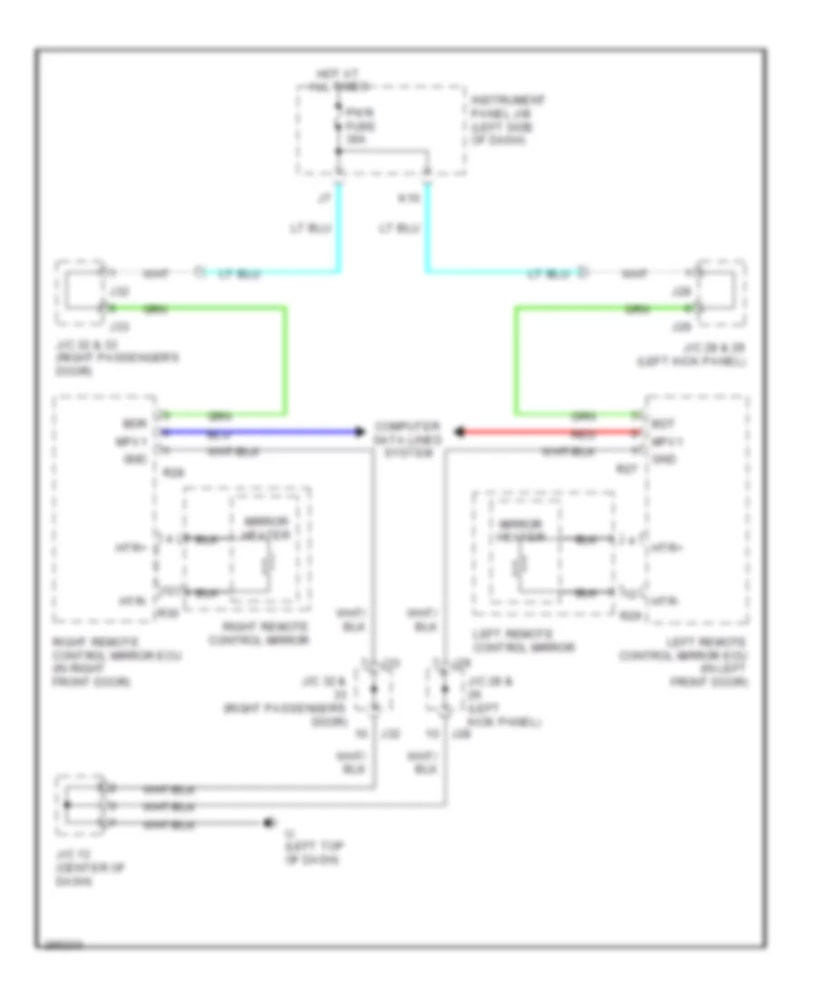 Heated Mirrors Wiring Diagram with Memory for Lexus RX 400h 2008