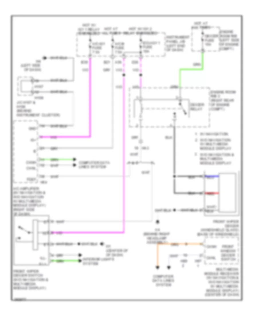 Front Deicer Wiring Diagram for Lexus ES 300h 2013