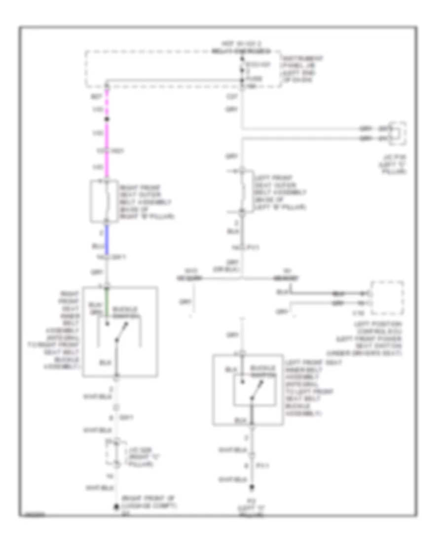 Passive Restraints Wiring Diagram for Lexus ES 300h 2013