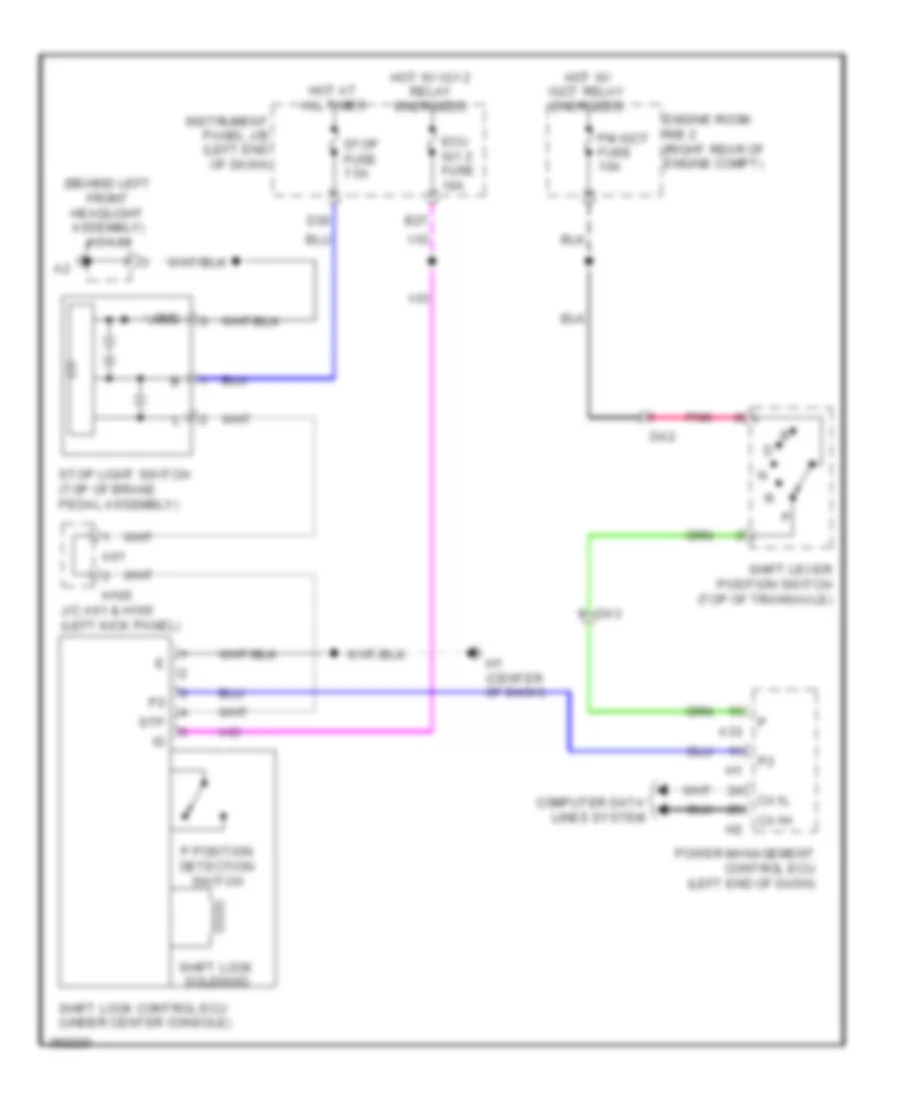 Shift Interlock Wiring Diagram for Lexus ES 300h 2013