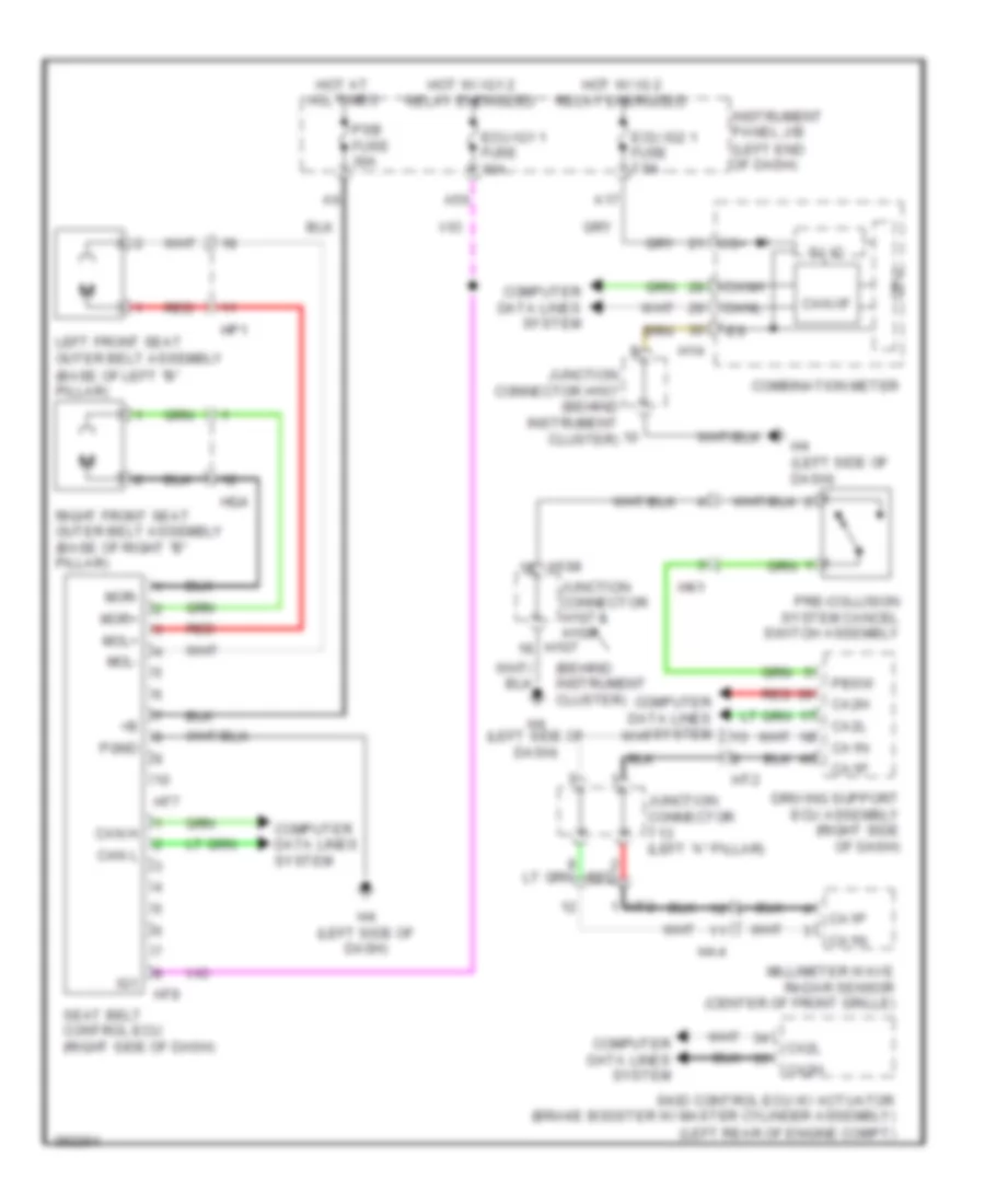Pre Collision Wiring Diagram for Lexus ES 300h 2013