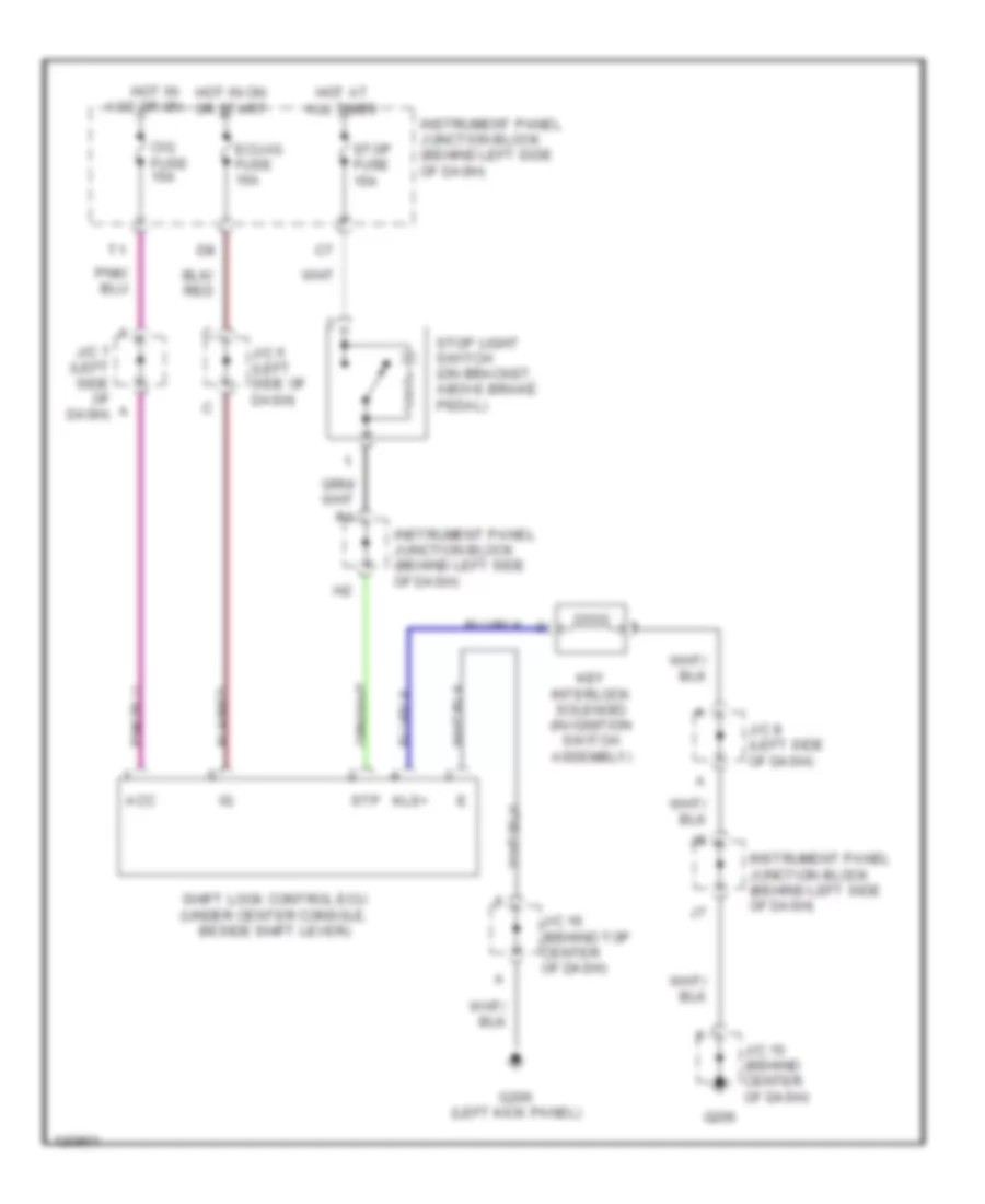 Shift Interlock Wiring Diagram for Lexus ES 300 1999