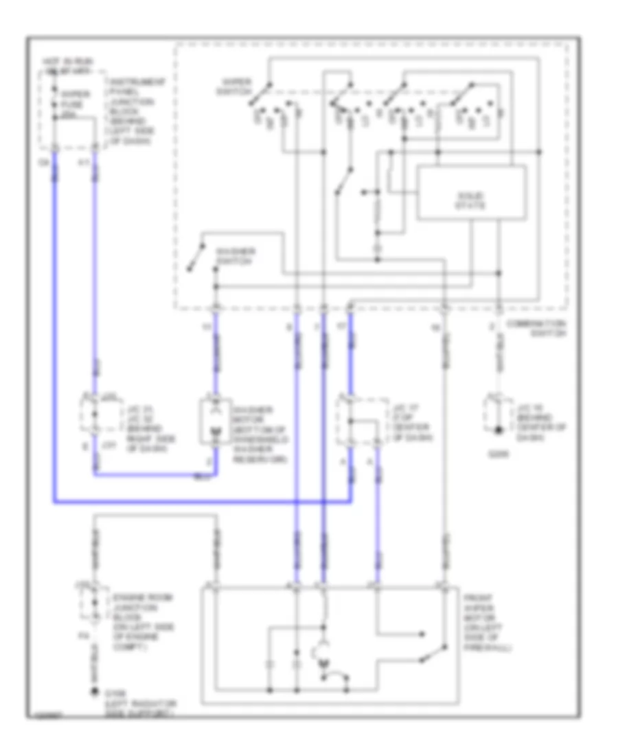 Wiper Washer Wiring Diagram for Lexus ES 300 1999