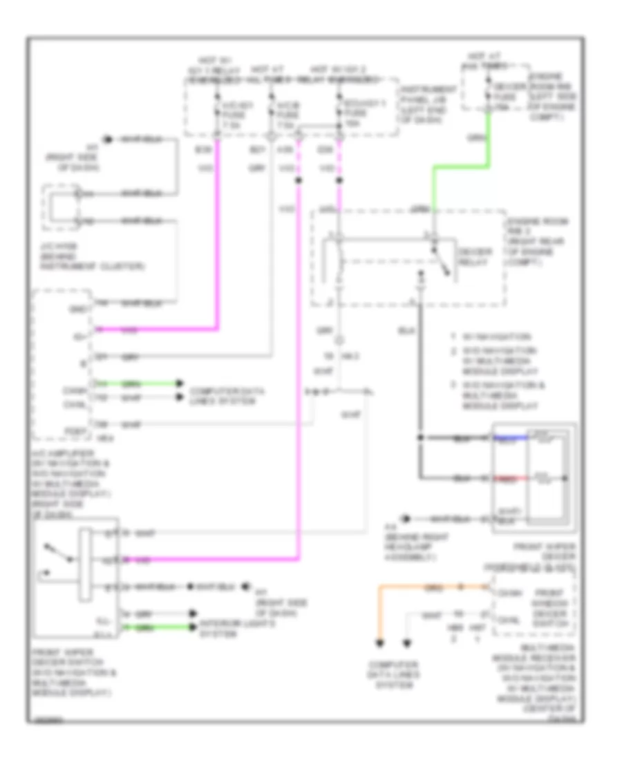 Front Deicer Wiring Diagram for Lexus ES 350 2013