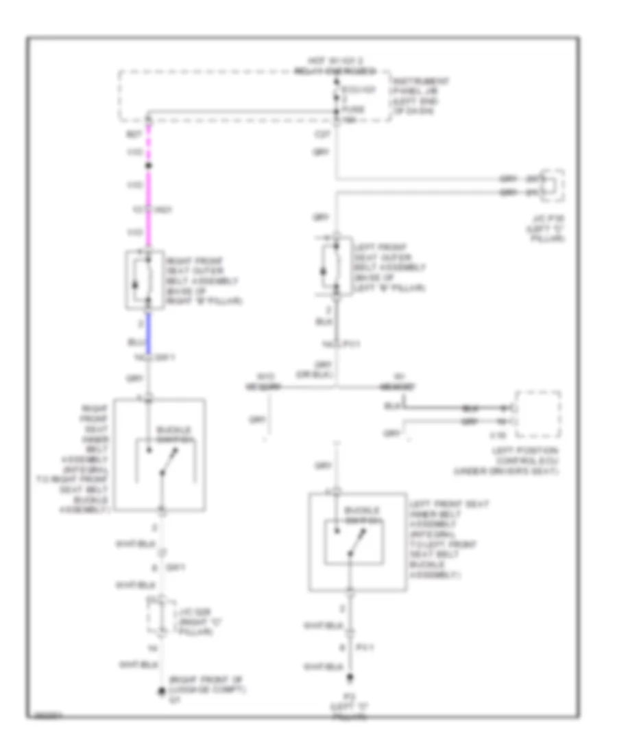 Passive Restraints Wiring Diagram for Lexus ES 350 2013