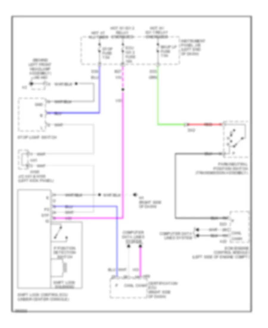 Shift Interlock Wiring Diagram for Lexus ES 350 2013