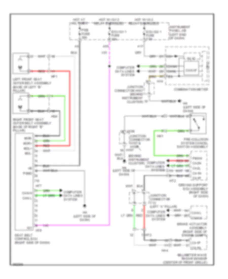Pre Collision Wiring Diagram for Lexus ES 350 2013