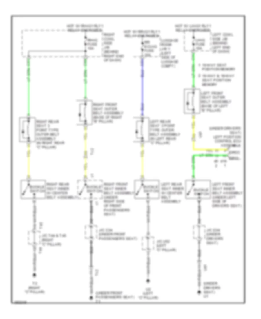 Passive Restraints Wiring Diagram for Lexus GS 350 2013