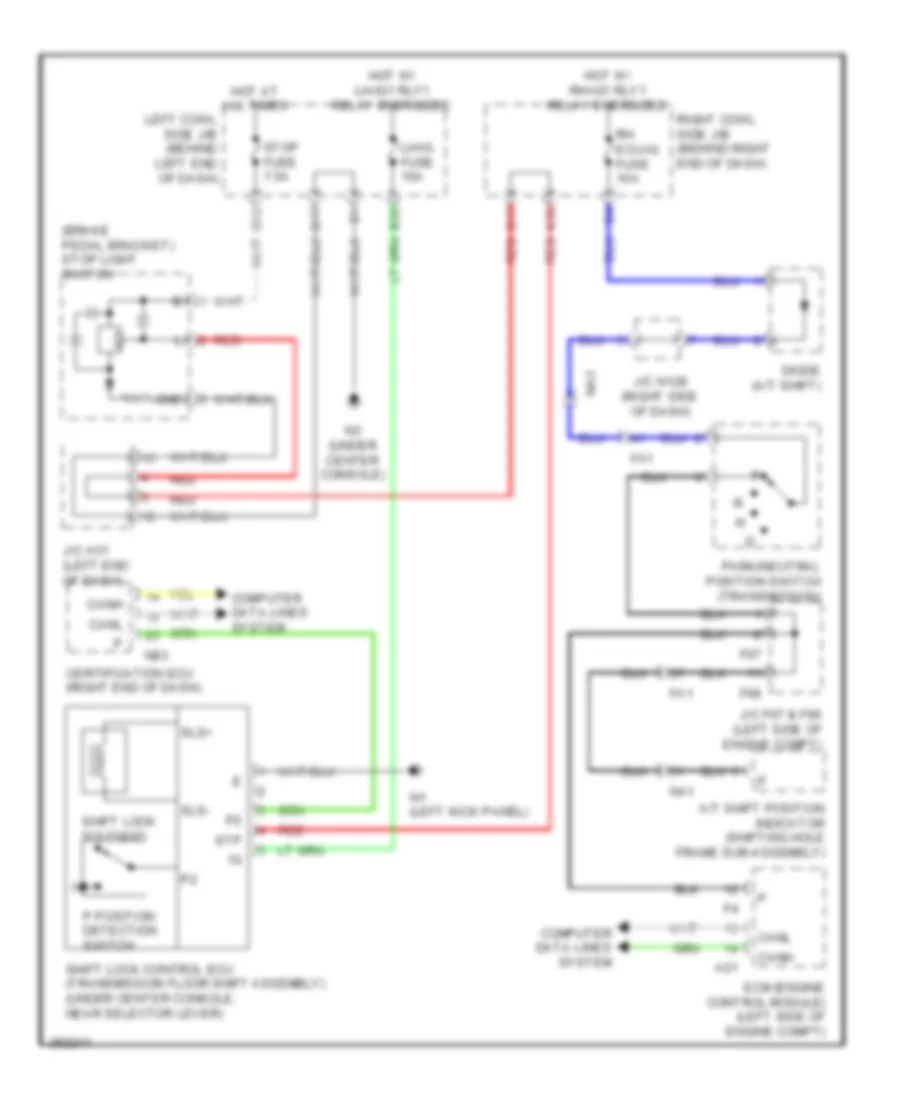 Shift Interlock Wiring Diagram for Lexus GS 350 2013