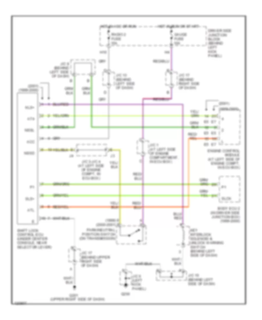 Shift Interlock Wiring Diagram for Lexus GS 400 1999