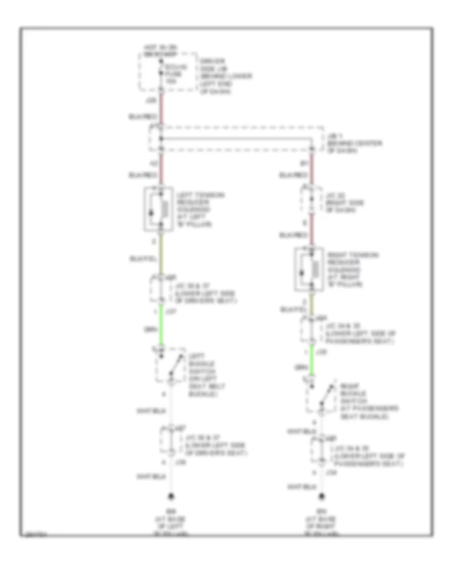 Passive Restraints Wiring Diagram for Lexus GX 470 2009