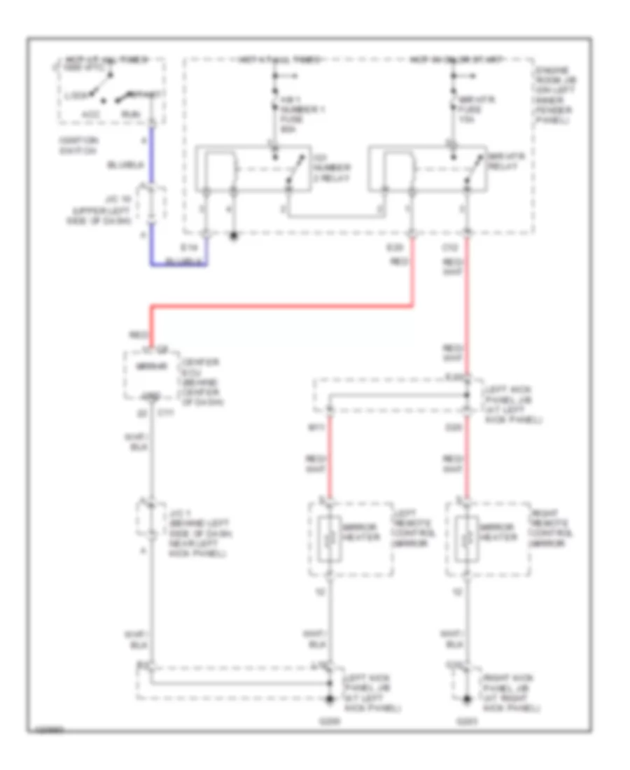 Heated Mirrors Wiring Diagram for Lexus LX 470 1999