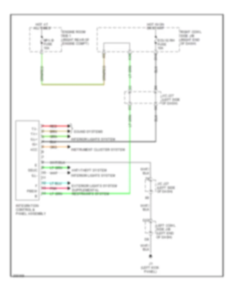 Integration Control and Panel Wiring Diagram for Lexus IS 250 2009