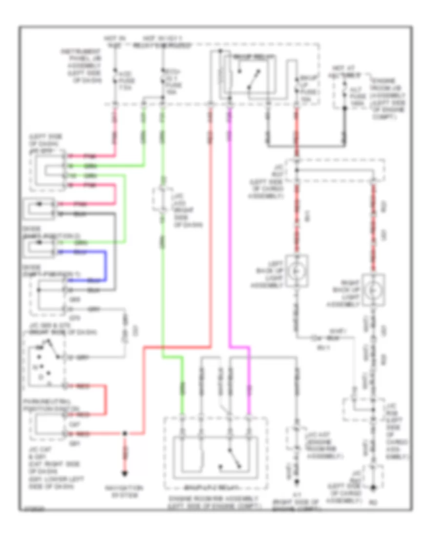 Backup Lamps Wiring Diagram for Lexus GX 460 2013