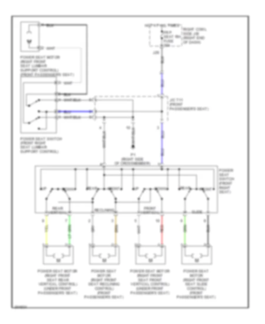 Passenger Power Seat Wiring Diagram for Lexus IS 350 2009