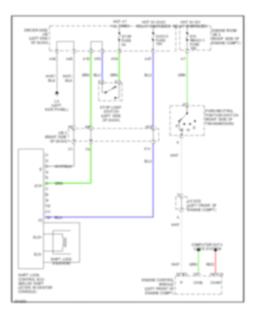 Shift Interlock Wiring Diagram for Lexus LS 460 2009