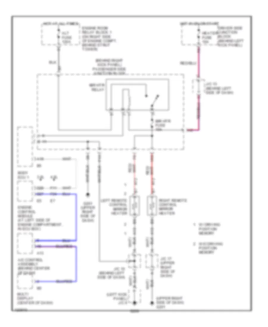 Heated Mirrors Wiring Diagram for Lexus GS 300 2000