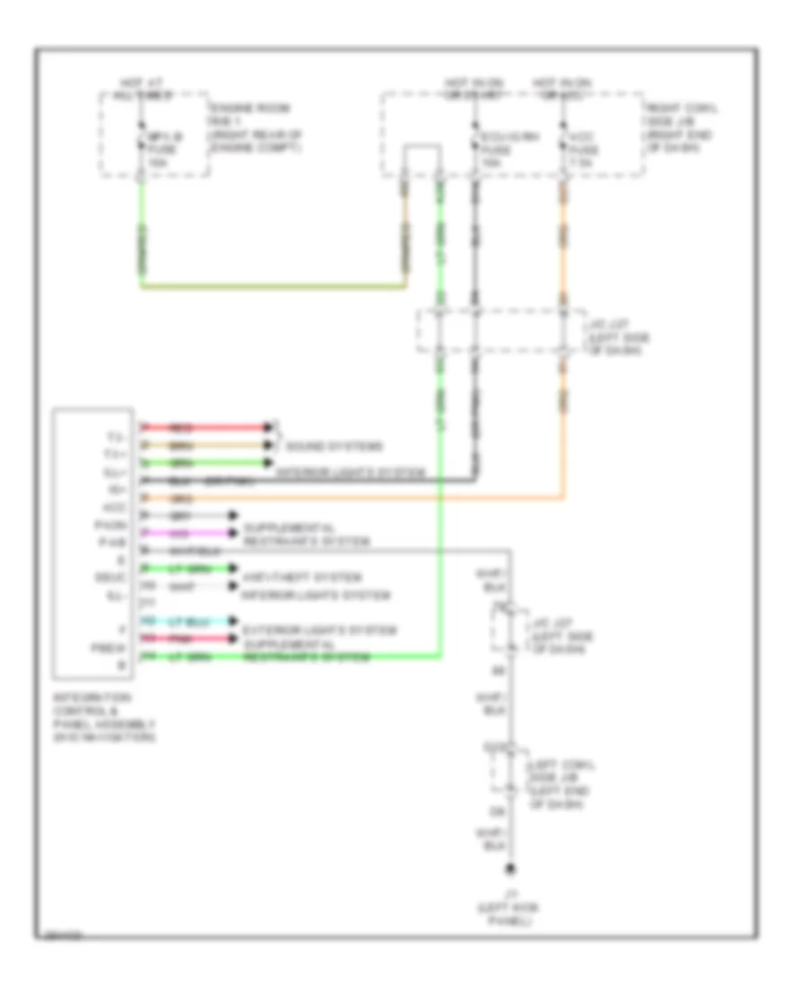 Integration Control and Panel Wiring Diagram for Lexus IS 250 F Sport 2013