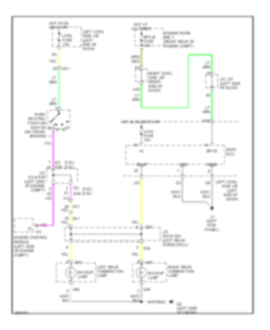 Backup Lamps Wiring Diagram for Lexus IS 250 F Sport 2013