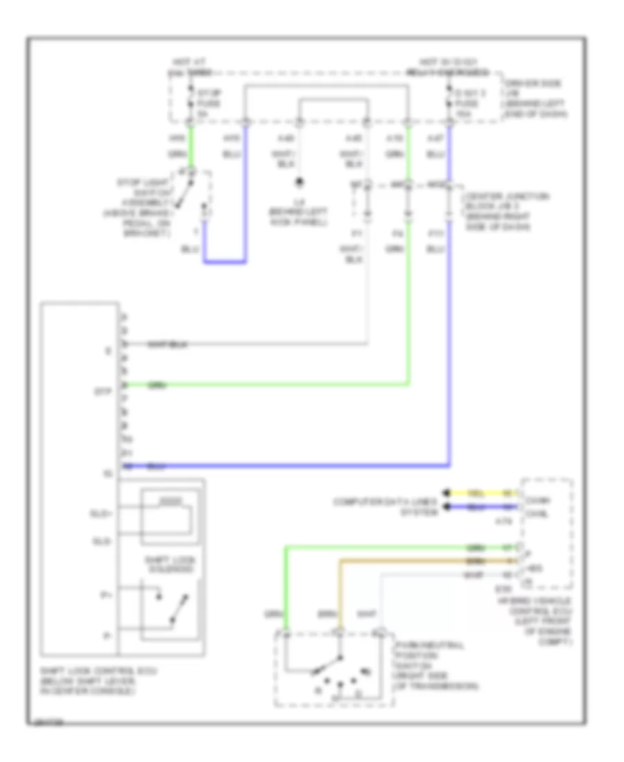 Shift Interlock Wiring Diagram for Lexus LS 600hL 2009