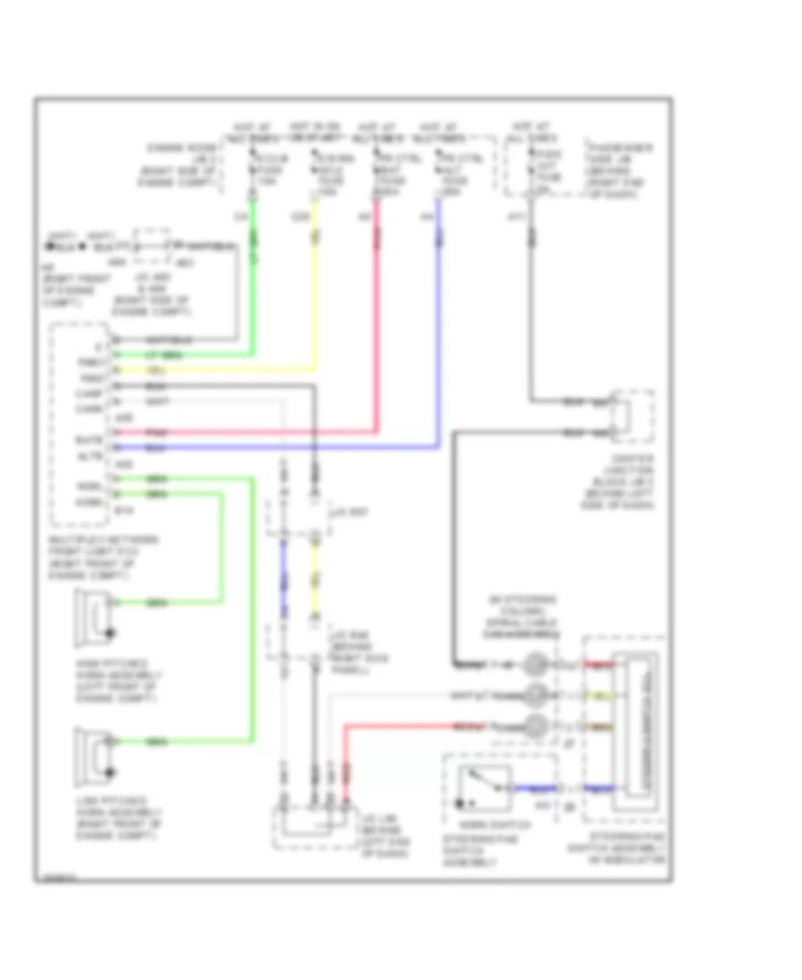 Horn Wiring Diagram for Lexus LS 600hL 2009