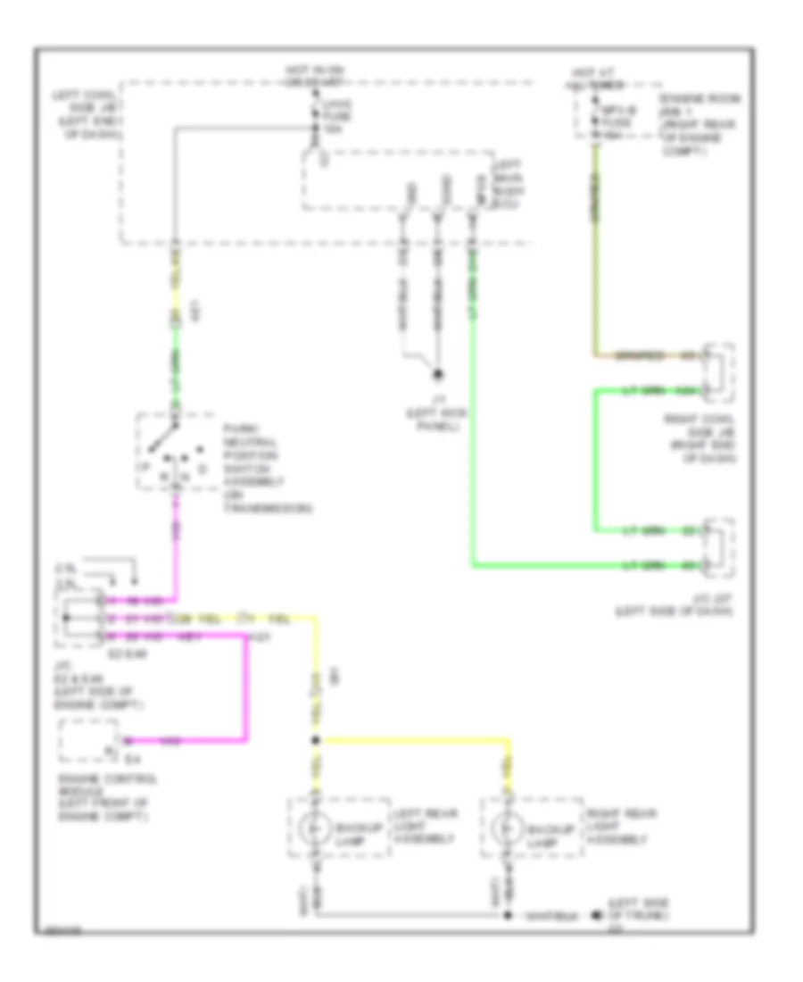 Backup Lamps Wiring Diagram for Lexus IS 250C 2013