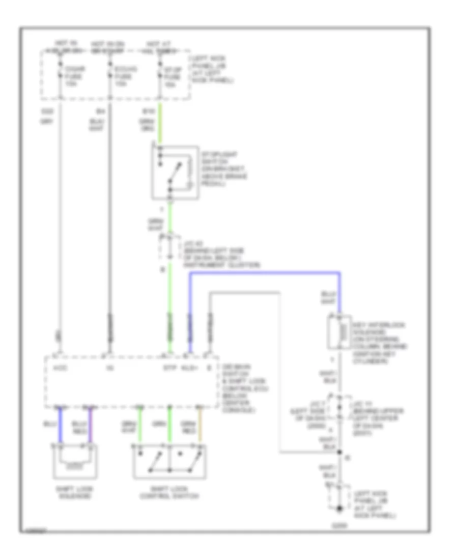 Shift Interlock Wiring Diagram for Lexus LX 470 2000