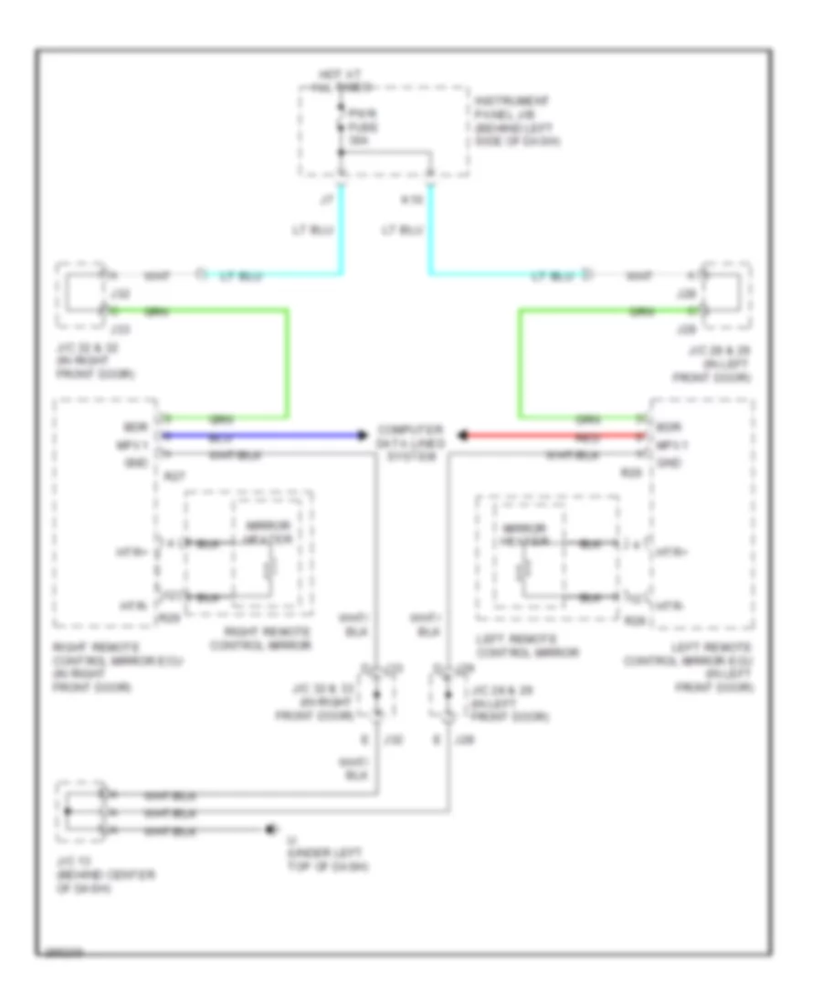 Heated Mirrors Wiring Diagram with Memory for Lexus RX 350 2009