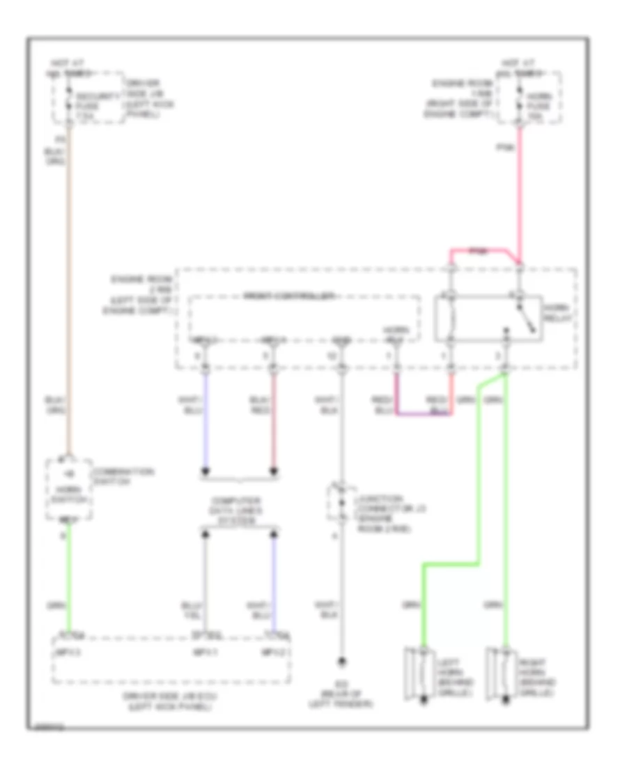 Horn Wiring Diagram for Lexus SC 430 2009